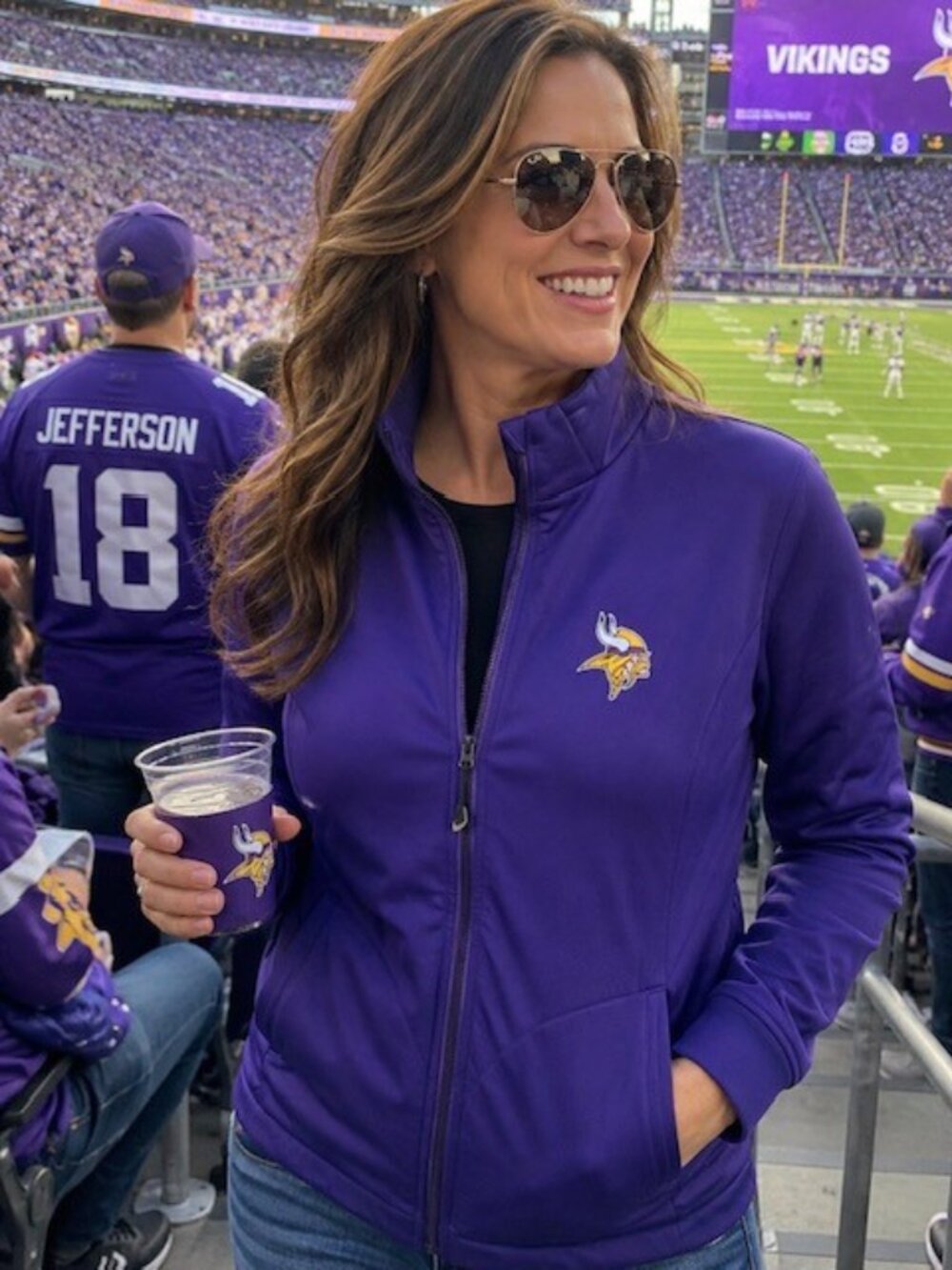 MINNESOTA VIKINGS Women's ANTIGUA Logo Front Zip Jacket